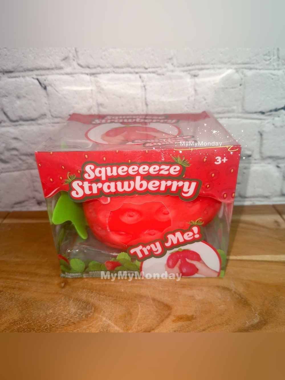 Sunny Days Jumbo Squeezy Strawberry Squishy Toy